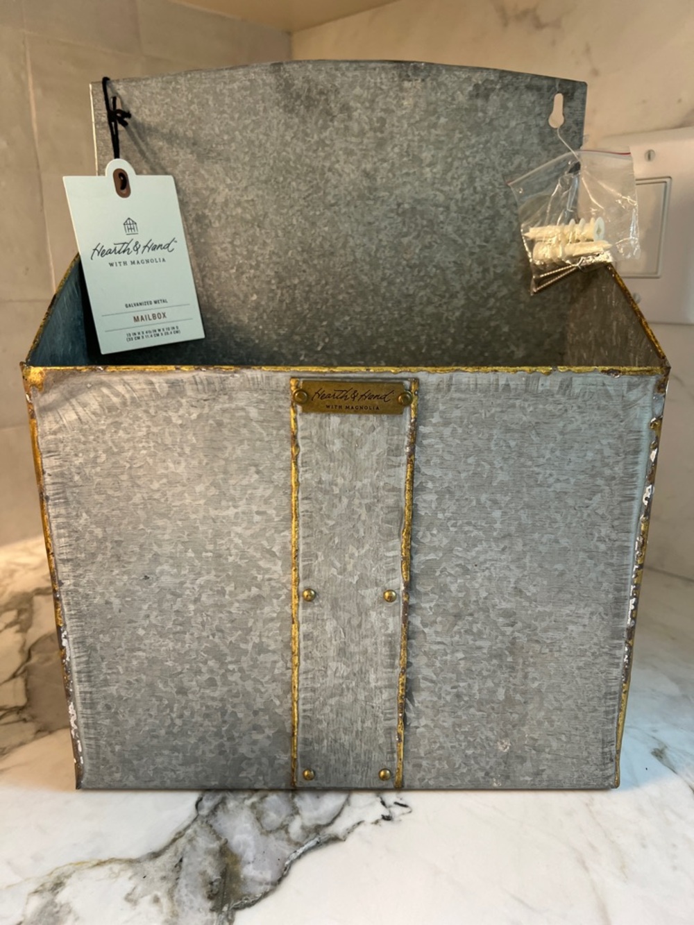 Hearth And Hand NWT Vintage Style Galvanized Metal Mailbox